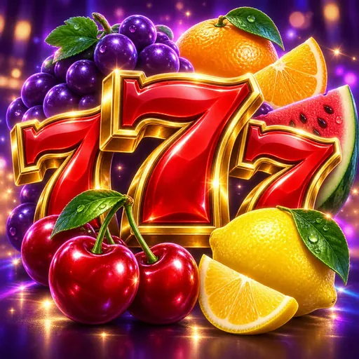 7s Deluxe pokie cover with classic fruit-machine symbols