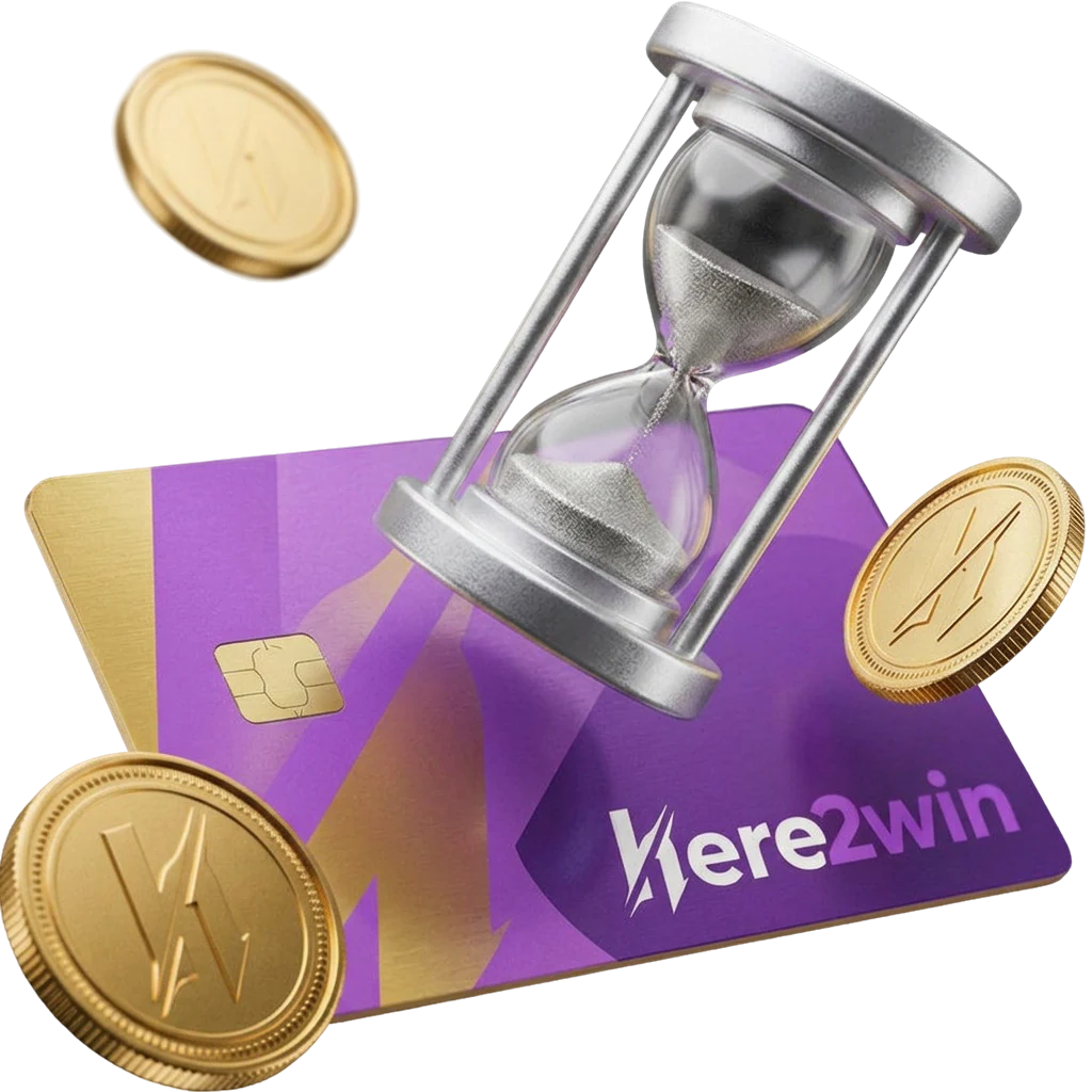 Hourglass resting on a bank card, standing in for the wait before a first payout clears